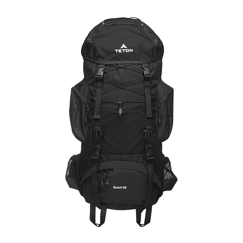 Teton 55L Scout Internal Frame Backpack for Hiking, Camping, Backpacking...