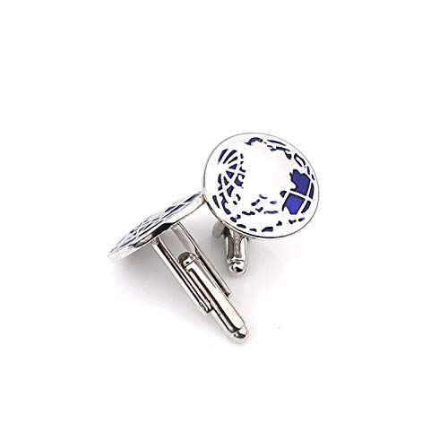 Mancuernillas Daesar con diseño de globo plata y azul miniatura 4