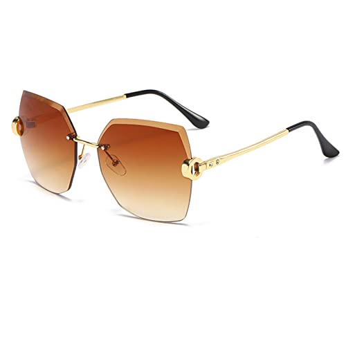 MYSNKU Womens Fashion Frameless Large Sunglasses Popular UV Protection Sunshade Sunglasses Ladies Square Eyewear