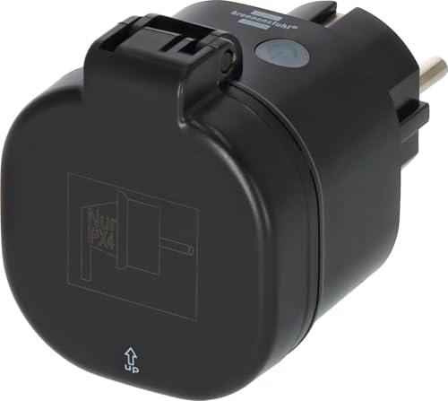 Brennenstuhl Connect Enchufe Inteligente WA 3600 XS03 para Exteriores IP44 (Enchufe WiFi programable para Exteriores, Control por App o Voz, Matter, Compatible con Alexa y Google Assistant)