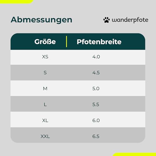 Wanderpfote Hundeschuhe im 4er-Pack – Wasserdichter Pfotenschutz für draußen mit Anti-Rutsch-Sohle, kuscheligem Fleece & reflektierenden Details (Schwarz, 5)