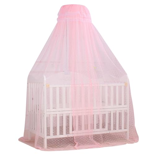 Cunlvyyds Baby Bed Canopy, Adjustable Height Bed Canopy with Encrypted Mesh, Breathable Skin-Friendly Curtains for Baby Toddler Bedroom Decoration Accessories