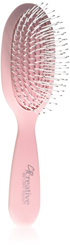 Creative Hair Brushes Wet/Dry Detangling Pocket Ball pt. Epoxy Tip Bristles with Durable Air filled Cushion - Pink image 5
