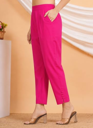 Image of Yash Gallery Women's Regular Fit Mid Rise Solid Lycra Trouser Regular Pants
