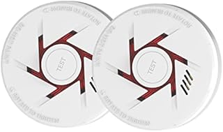 9V Battery Photoelectric Smoke Alarm With 10 Years Life Smoke Detector with Test Button 2 pack