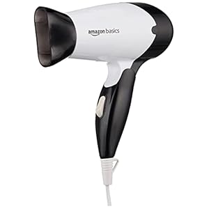 Amazon Basics Hair Dryer 1000 Watts With 2 Heat/Speed Settings-Compact & Foldable|Black