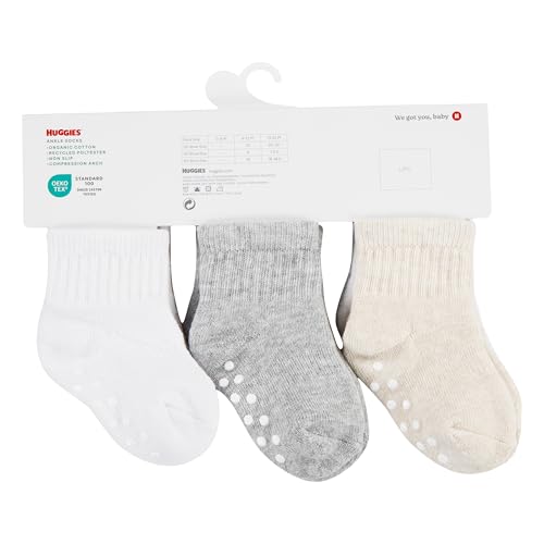 Image of HUGGIES Baby Multi-pack Lightweight Ankle Gripper Socks