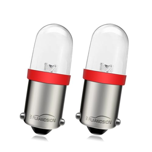 2 piezas de bombillas LED BA9S rojas 12V para coche miniatura 1