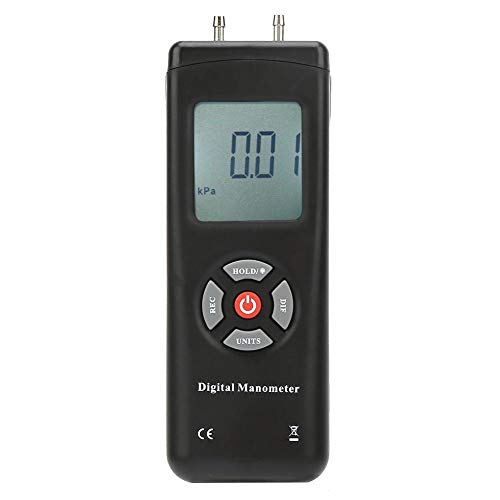 Manometro digitale professionale di pressione differenziale Manometro Tester portatile per misuratore di pressione del gas per vuoto con retroilluminazione per tubi Misurazione del sistema di aria