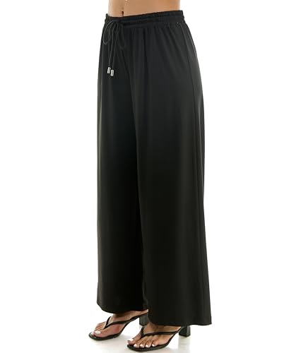 Zac & Rachel Women's Wide Leg Pull on Dty Knit Pant with Elastic Waist and Self Adjustable Tie Belt2