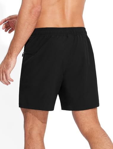 Mens Swim Trunks with Printed Compression Liner Quick Dry Bathing Suits 6" Beach Swimming Shorts with Zipper Pockets2