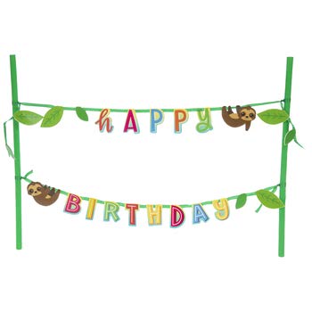 Happy Birthday Sloth Cake Banner Birthday Party Supplies Birthday