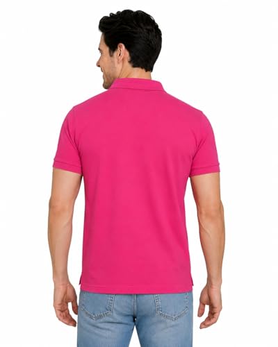 Image of INKKR Men's Polo Neck Half Sleeve Cotton Blend Regular Fit T-Shirt With Pocket