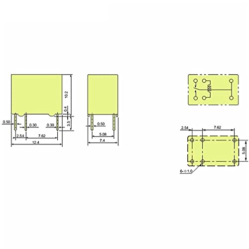 Relais électromécanique DIP6 HRB1-S-DC12V miniature 2A pour PCB