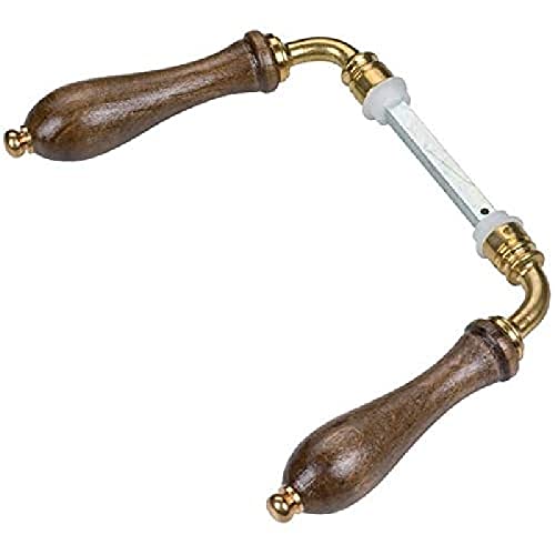 Béquille Double Poire, 2 Portées, Fixation Goupille, 7mm x 80mm, Bois Noyer Cover