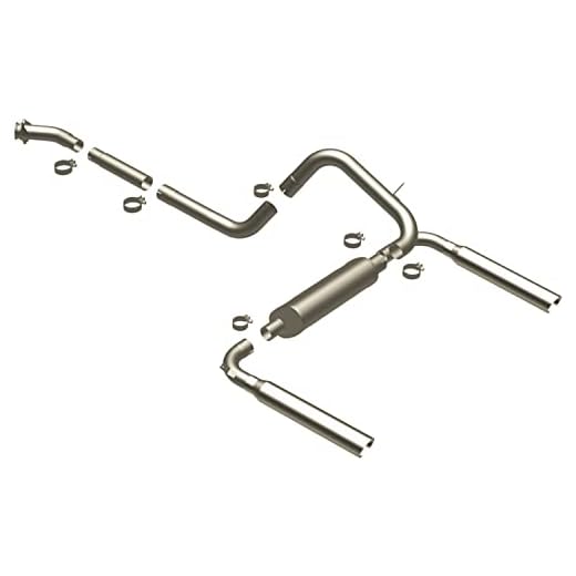 MagnaFlow Cat-Back Performance Exhaust System 16829 - Street Series, Stainless Steel 3in Main Piping, Dual Split Rear Exit, Polished Finish 3.5in Exhaust Tip - American Muscle Performance Exhaust Kit