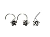 18,20 Gauge Cherry Blossom Flower Nose Stud,Flower Nose Stud Sterling Silver/Nose Screw, Body Pierci