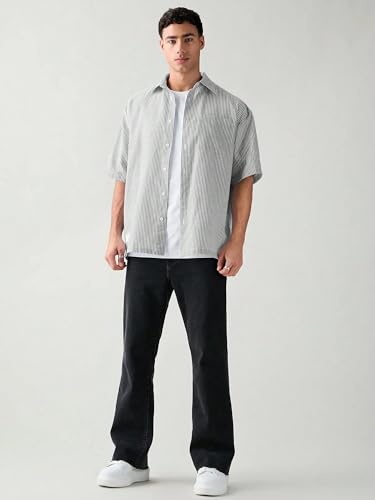 Image of Lymio Men Shirt || Striped Shirt for Man || Half Sleeve || 100% Cotton (Packs Also Available) (Oxford-Lining)