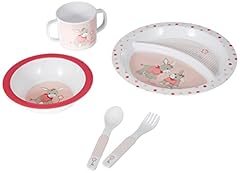 Sterntaler Geschirr-Set Emmi Girl, Teller, Schale, Löffel, Gabel, Tasse, Alter: Für Babys ab 6 Monaten, Rosa