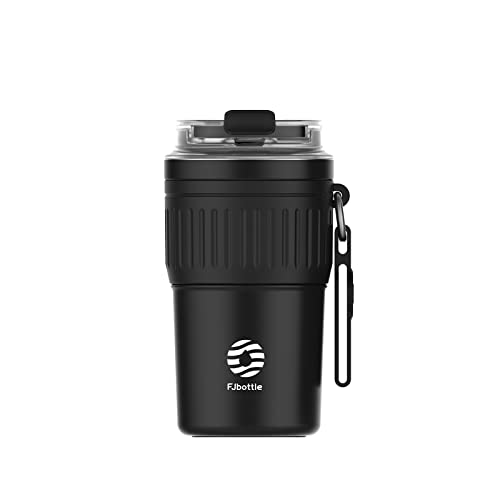 Fjbottle Thermobecher 400ML, auslaufsicher Kaffeebecher to go - 4h heiß/ 8h kalt - 100% dicht Isolierbecher Travel Mug aus 18/10 Edelstahl Cover