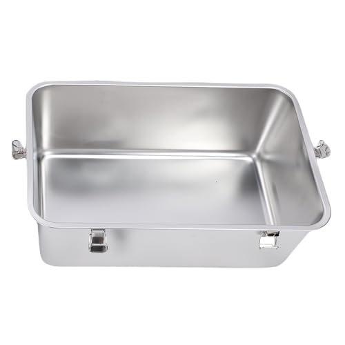 Caja de arena metálica cerrada para gato con tapa y pala miniatura 6