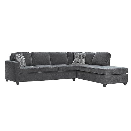 Coaster Furniture McCord 2-Piece Cushion Back Dark Grey Sectional 509347