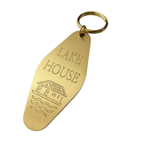 cuffsecret Vintage Solid Brass Keychain – Retro Lake House Tag