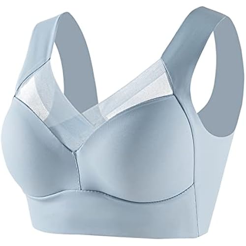 PIFAME Women Comfort Lightweight Wireless Bras Posture Correcting Bra for Seniors Plus Size Full Coverage Soft Everyday Bra