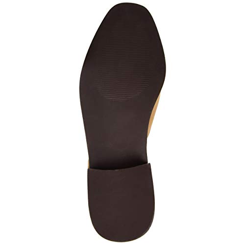 Brinley Co. Womens Square Toe Ankle Strap Flat Mustard, 9 Regular US4