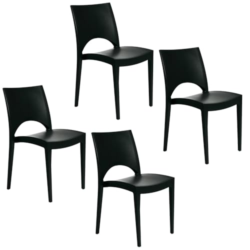 PALUPLUS Set 4 Sedie da Giardino in Polipropilene, misura 47x51x80