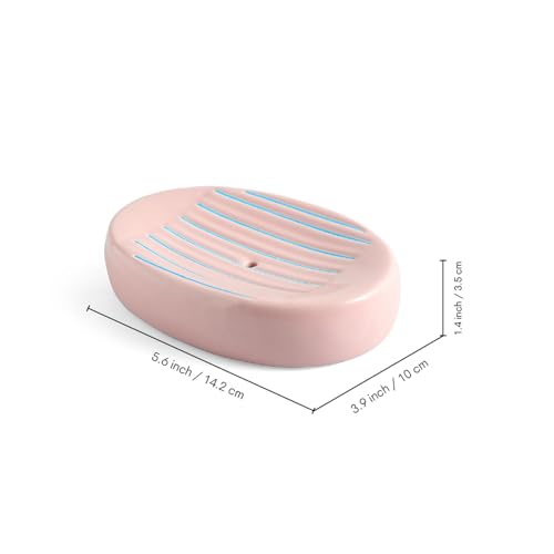 Image of ExclusiveLane 'Blush Elegance' Ceramic Soap Dispenser Set for Bathroom Wash Basin Bathroom Accessories Set of 3 (Liquid Soap Dispenser, Toothbrush Holder, Soap Tray Holder, Hand-Carved)