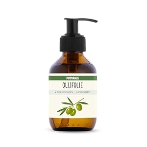 Puturals Olijfolie 100% Biologisch – Koudgeperst en Puur – Rijk aan Mineralen en Vitamines – Glazen Fles met Pompje – Olive Oil Extra Vierge voor huid, haar en massage