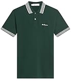 Col et poignets contrastés Ben Sherman (0074022IL Polo à col contrasté pour homme en 2 couleurs, 2XL à 5XL, vert foncé, 4XL