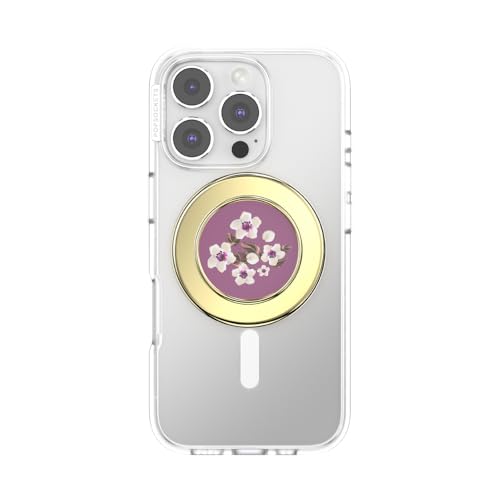 Image of PopSockets Phone Grip for MagSafe, Magnetic Holder, Phone Stand, Flower - Floral Mauve