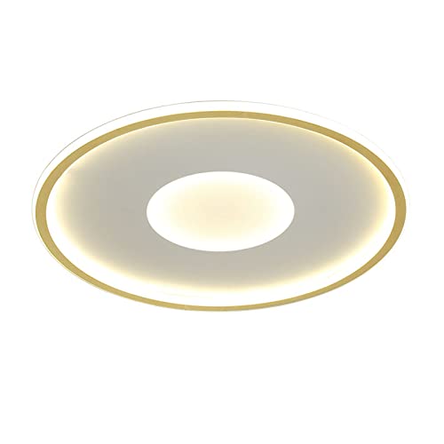 Plafonnier LED or rond ultra-fin de 4.5cm pour éclairage de salon et chambre moderne