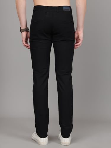 Image of Majestic Man Premium Cotton Slub Slim Fit Comfortable Solid Stylish Trousers