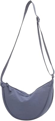 Crescent Bag for Women Men Crescent Crossbody Bag Crescent Shoulder Bag Hobo Sling Bag Trendy Dumpling Bag (Lake Blue)