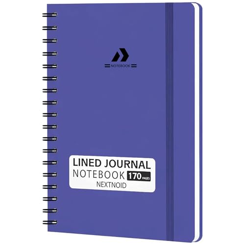 Carnet à spirale ligné A5 Nextnoid avec couverture rigide bleu violet de 170 pages - 2