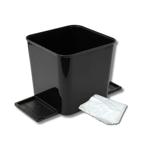 Image of Car Trash Can with Stability Wings - Leakproof Portable Garbage Bin for Fabric & Rubber Mats - Compact Durable Plastic Auto Organizer for Cars, SUVs, Trucks (Gray, Small)