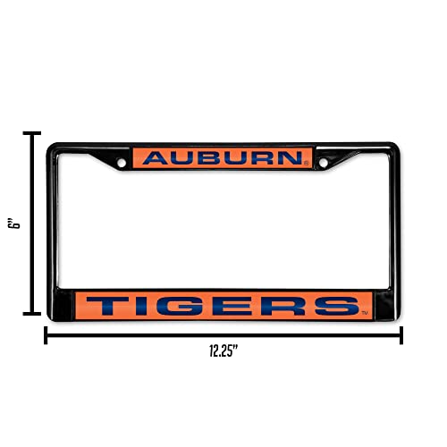 Ncaa Rico Industries Auburn Tigers Black Black Laser Cut Chrome Frame 12" X 6" 12" X 6" Black Laser Cut Chrome Frame - Car/Truck/Suv Automobile Accessory #TOP2