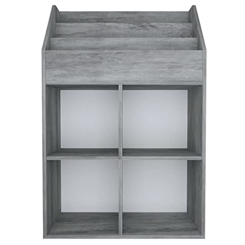 Genérico Revistero de niños Madera de ingeniería hormigón 71x30x114 cm,Mobiliario,Armarios y Almacenamiento,Revisteros,Gris,28 kg,339531 - imagen 3