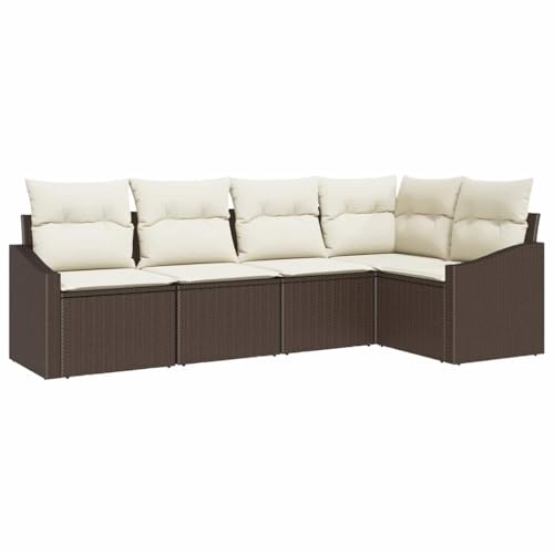 Canapé extérieur résistant vidaXL en polyrotin marron pour l'aménagement de jardin - 2