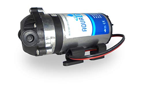 Aqua D Pure RO 100 GPD 24V Booster Pump with Pump Connector (2 Pieces , Silver/Black)