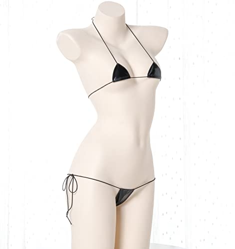 JasmyGirls Leather Micro Bikini Extreme Anime Lingerie Sexy Cosplay Outfit Japanese Bra Panty Set Two Piece Thong Swimsuit3