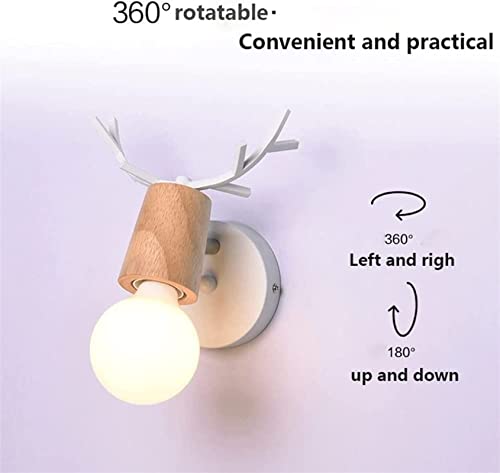 Lámpara de pared de asta creativa con giro de 360 grados y estructura ajustable 6