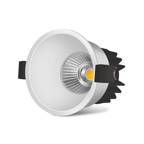 Image of wipro 7 Watt Alpha Trimless COB | Warm White (2700K) | Aluminium PDC Heat Sink | Sharp Beam Angle with Reflector for Home, Office and Store Cabinet Display | Pack of 4