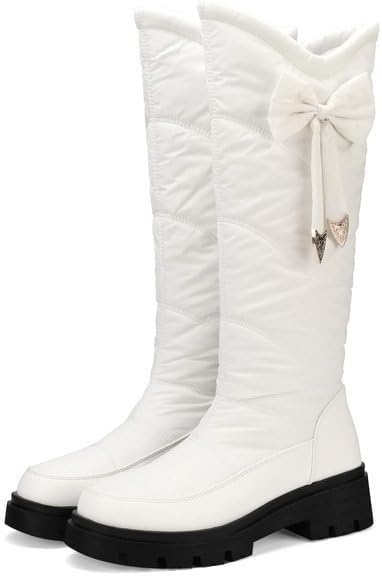 Women's Snow Boots Knee High Warm Winter Shoes Fur Lined Outdoor Anti Slip Waterproof Platform Mid Boots