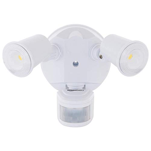 Amazon Basics 20W Waterproof Led Outdoor Motion Sensor Security Light With 2 Adjustable Heads - 5000K Daylight, 2000 Lumen, Up To 180 Detection Angle, Etl Certified #TOP27