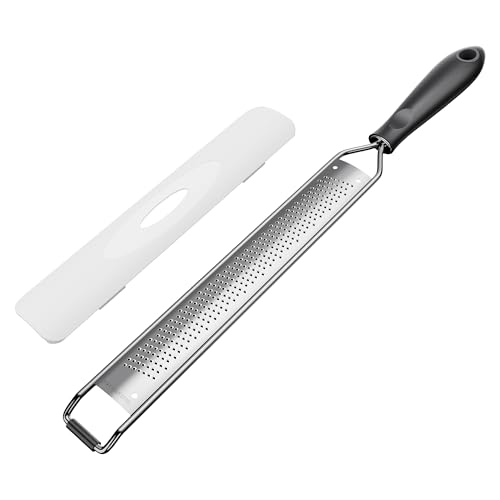 Lemon Zester,Stainless Steel Cheese Grater with Non-Slip Comfort Grip,Black