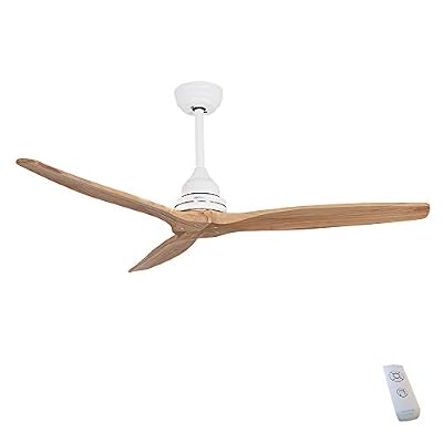 Cecotec Ventilateur de plafond EnergySilence Aero 590. 70 W, Télécommande et minuterie, faible puissance, 3 lames de diamètre 52"/132cm, moteur en cuivre, 3 vitesses, couleur hêtre.